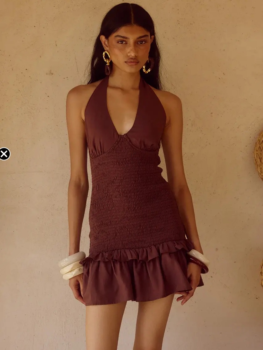 Seven Wonders - Fleur Shirred Halter Mini Dress